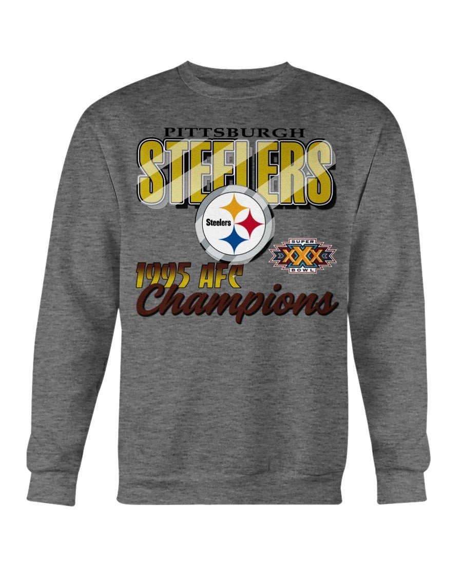 Vintage 1995 Pittsburgh Steelers Afc Champions Super Bowl Sweatshirt 090821