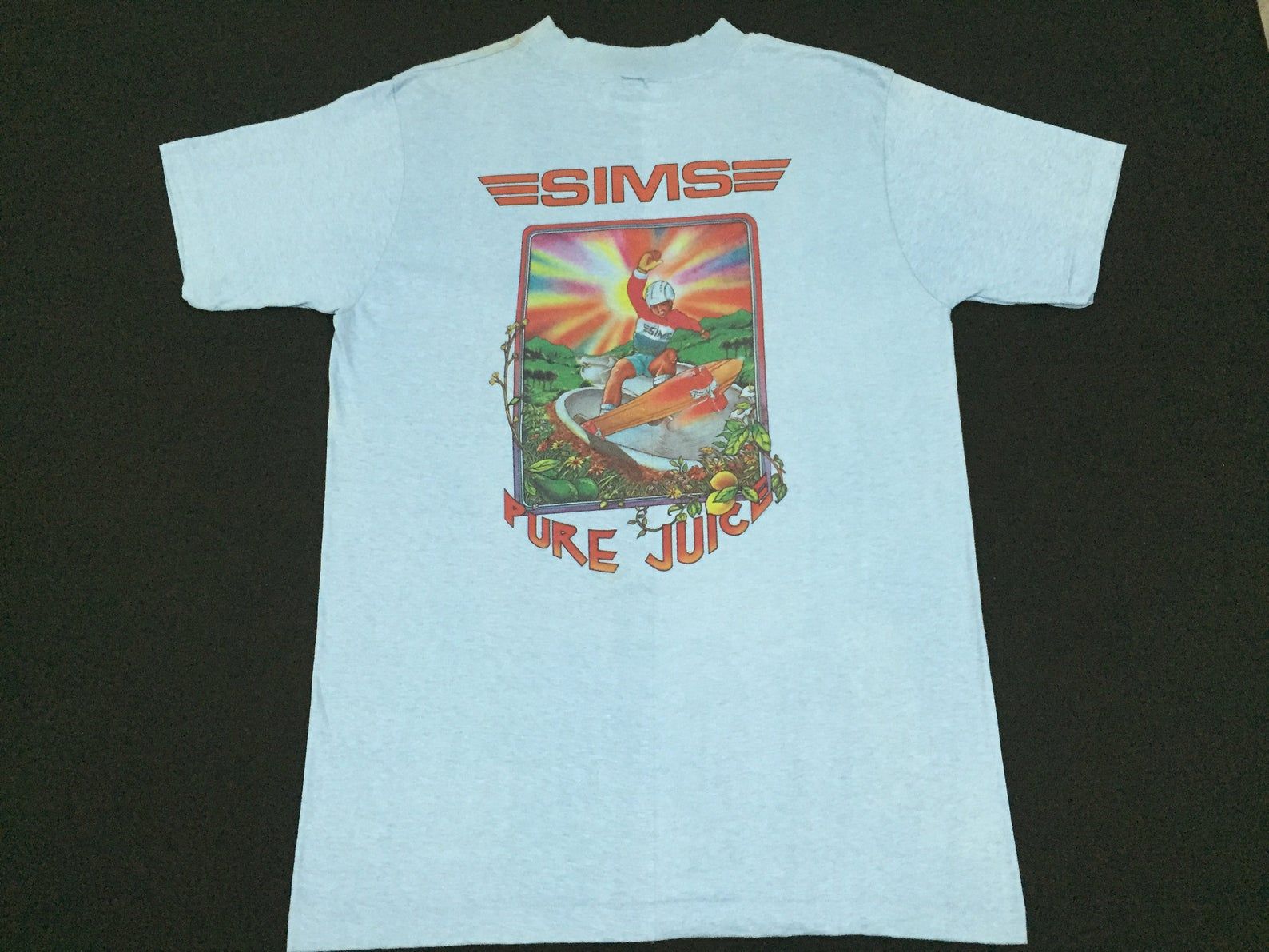 Vintage New Old Stock 70’s The Sims Pure Juice Skate Shirt Vtg Rare Skate Shirt Vintage Sims Skate Shirt Hip Hop Rap Streetwear Shirt L