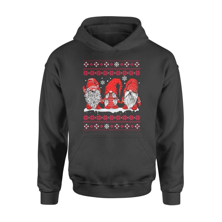 Cute Three Gnomes Ugly Christmas Sweater Shirt – Standard Hoodie