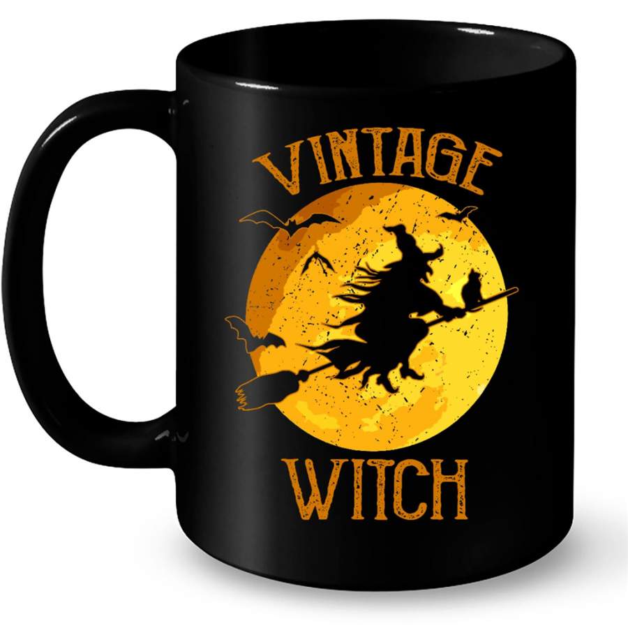 Vintage Witch Halloween B – Full-Wrap Coffee Black Mug