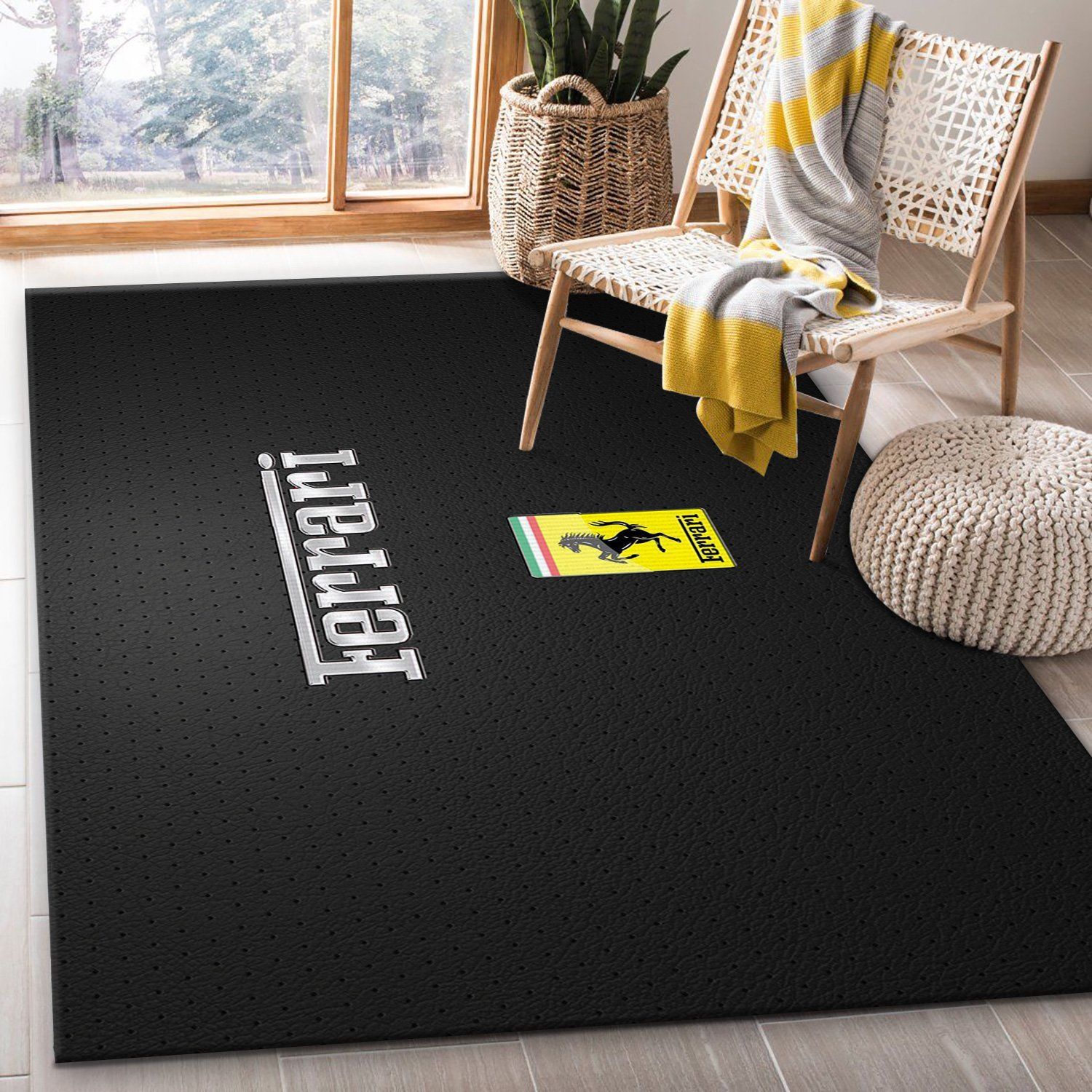 Ferrari Logo Area Rug Living Room Home Decor Floor Decor