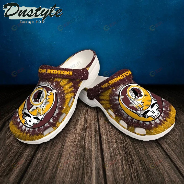 Washington Redskins Skull Pattern Crocss Classic Clogs Shoes In Purple & Yellow – Aop Clog