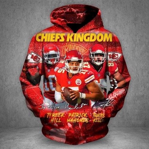 Kansas City Chiefs Kingdom Tyreek Hill Patrick Mahomes 3D Hoodie Zip Sweatshirt Custom Full  personalize Personalized Trending Gift