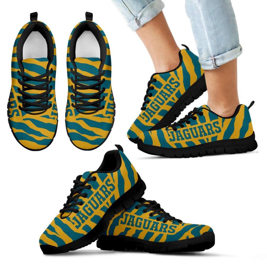 Tiger Skin Stripes Pattern Print Jacksonville Jaguars Sneakers