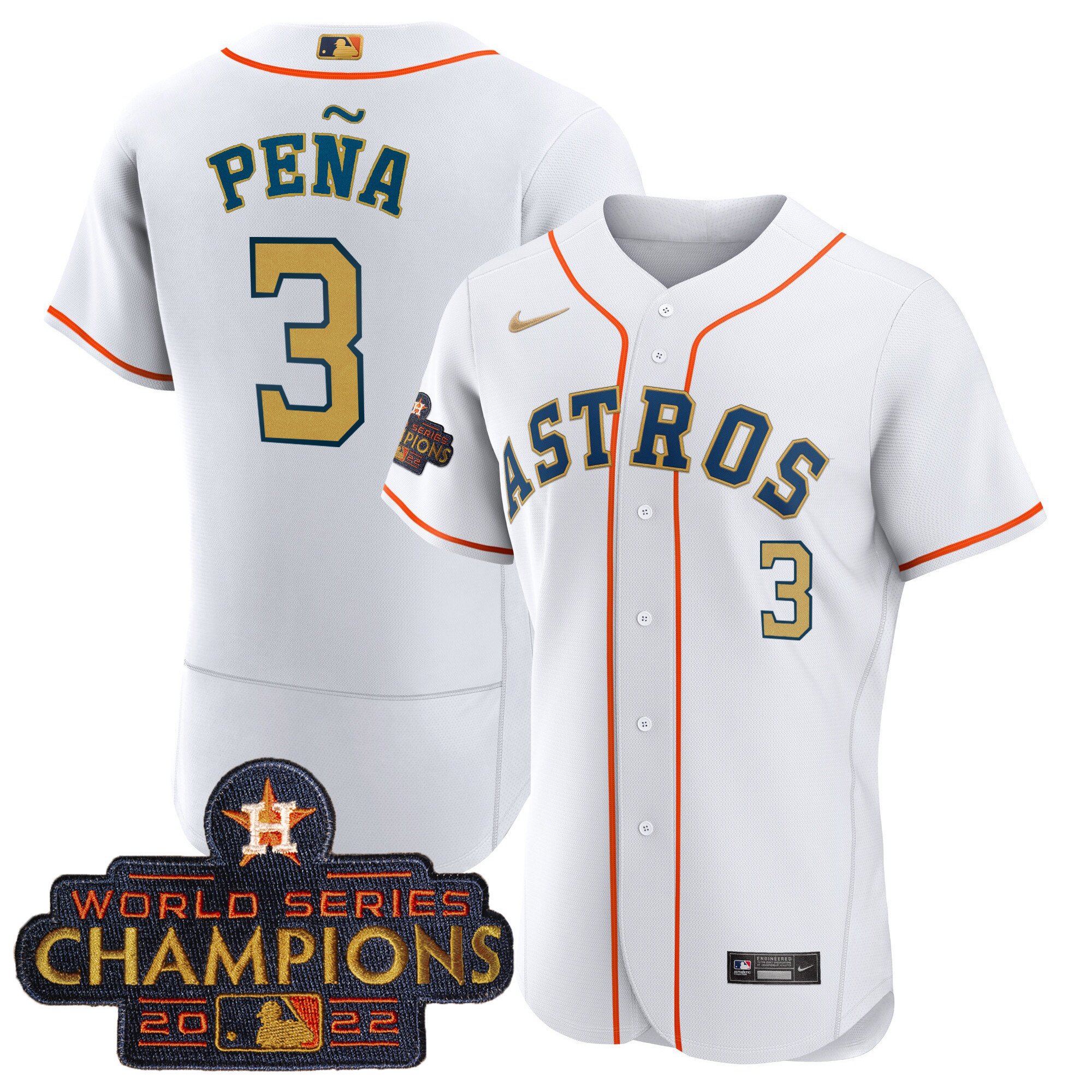 Youth’S Astros 2023 Gold Flex Base Collection Jersey – All Stitched