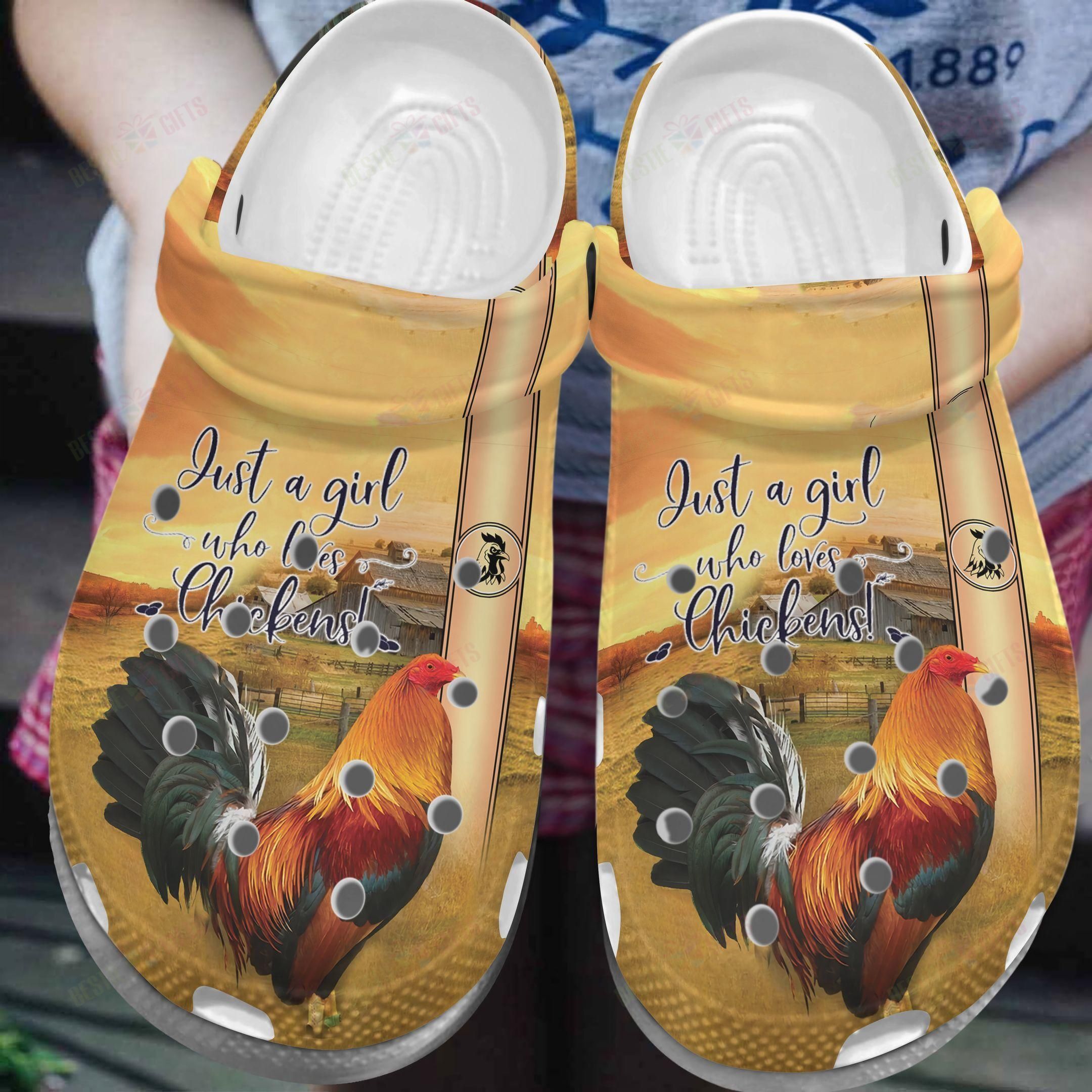 Chicken Crocs Classic Clog Chicken Lady Shoes - Themarketfarmer