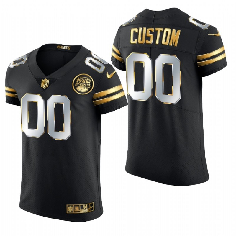 Kansas City Chiefs Custom Black 2020-21 Golden Edition Elite Jersey – All Stitched, Embroidery