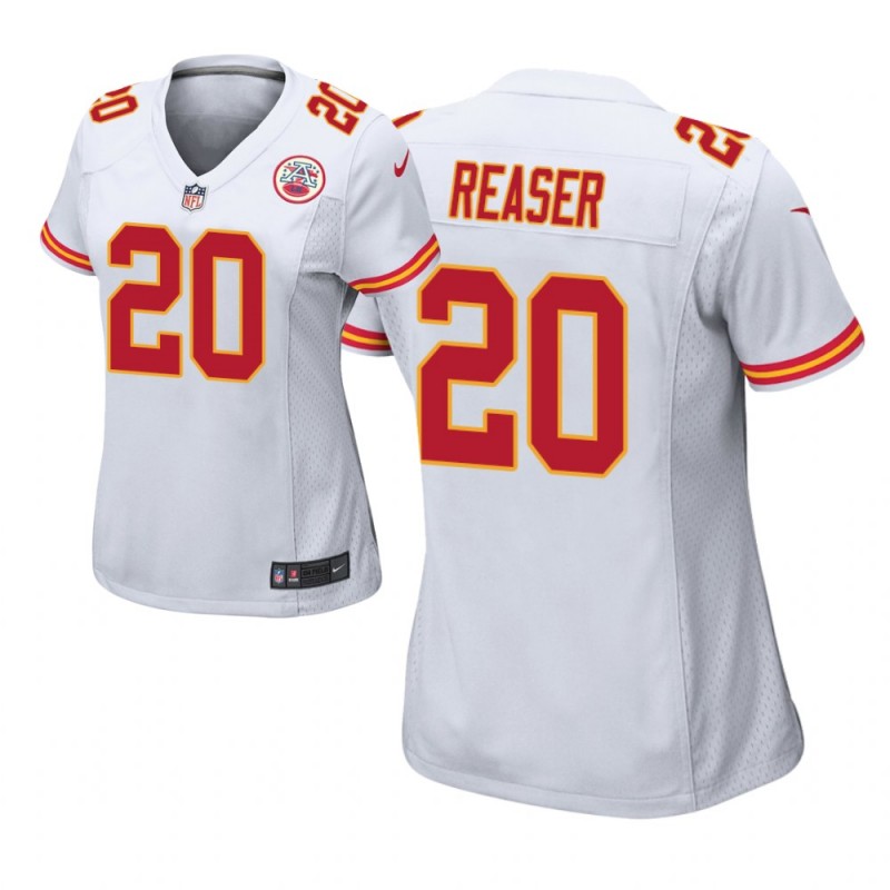 Kansas City Chiefs #20 Keith Reaser White Women’S Game Jersey