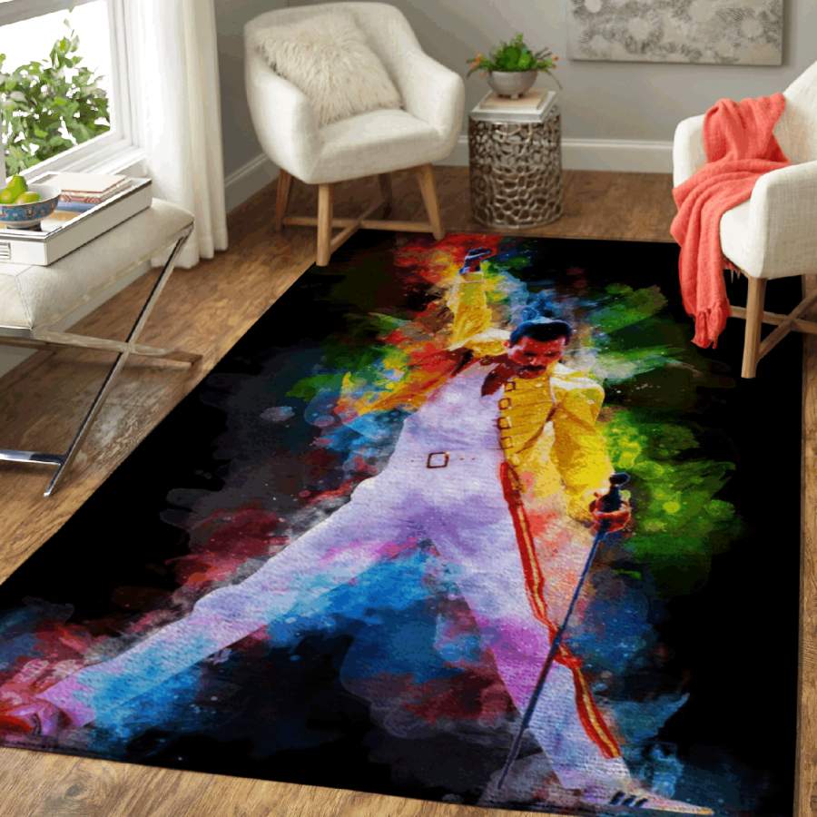 Queen Band Freddie Mercury We are the Champions Area Rug