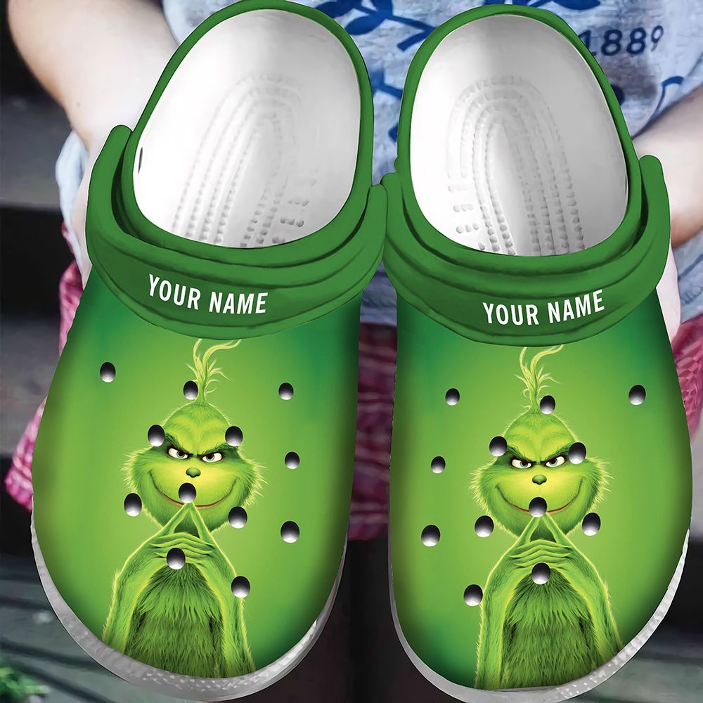 Personalized Grinch Christmas Crocss Classic Clogs Shoes