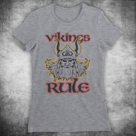 Vikings Rule Norse History Love Of Viking Culture Horned Helmet Thor God Un Shirt