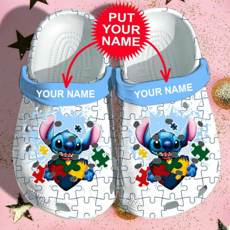 Stitch Autism Crocs Clog Shoes Personalized Crocs Crocband For Women And Men