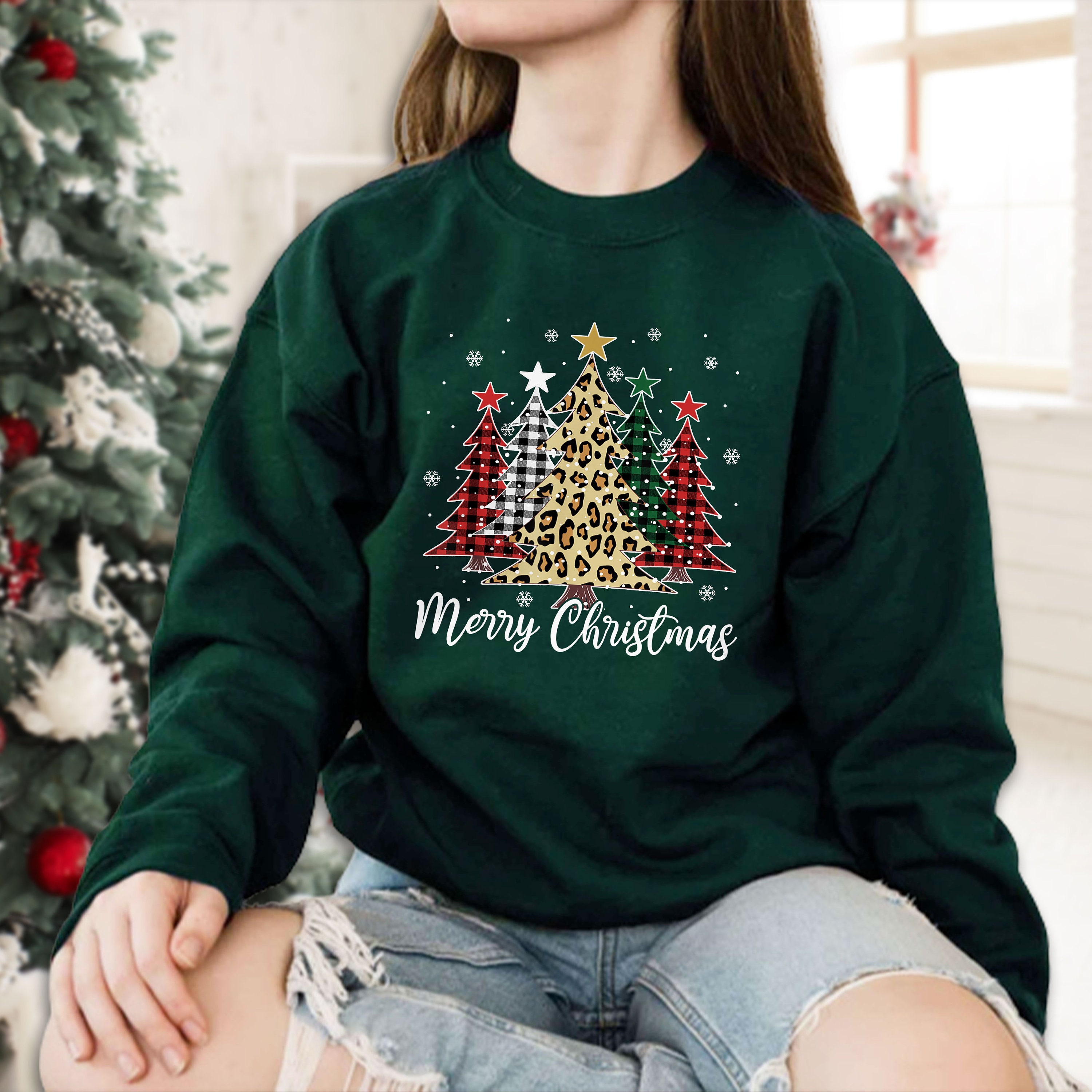 Christmas Sweatshirt, Merry Christmas Sweatshirt, Christmas Tree Sweatshirt, Christmas Gift, Family Christmas Sweatshirt – EVYTR528