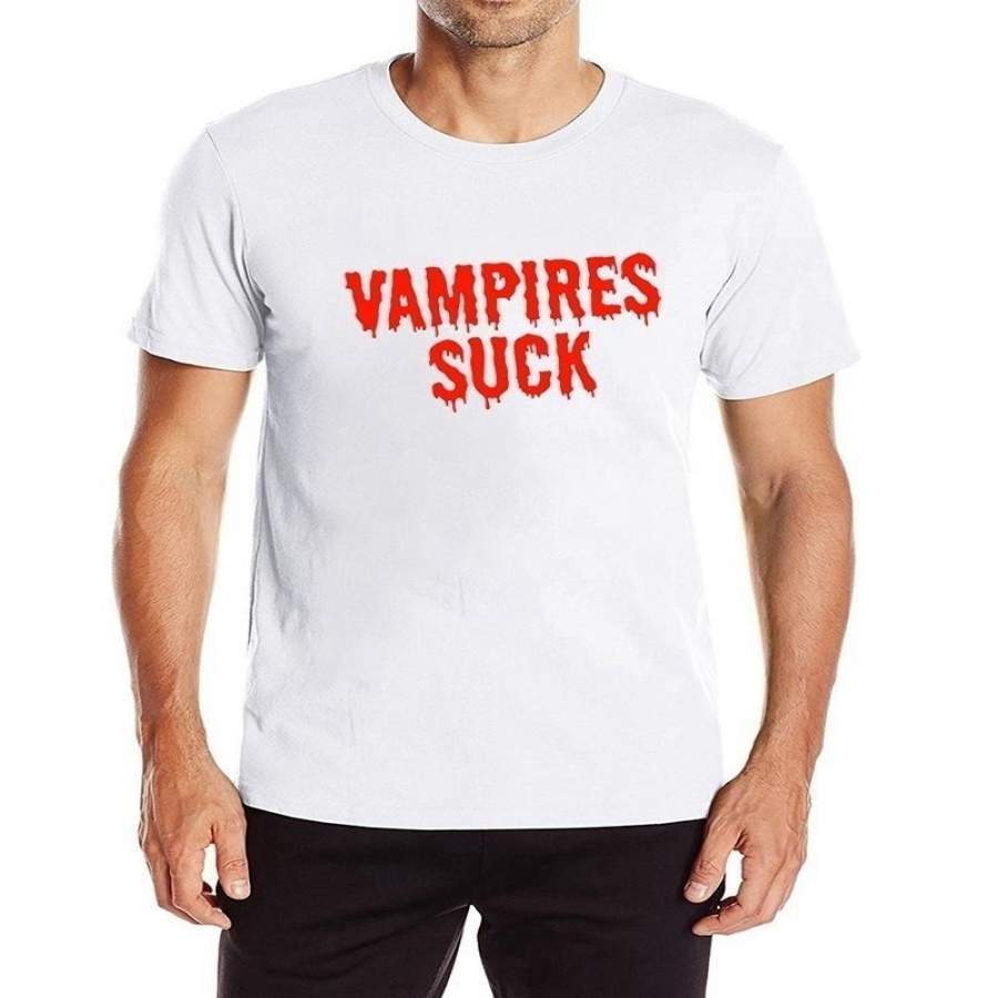 Horror Vampires Suck Blood Design Mens T-shirt Summer Short Sleeve O-neck Tops Brand Clothing  Tee Shirt Cool T