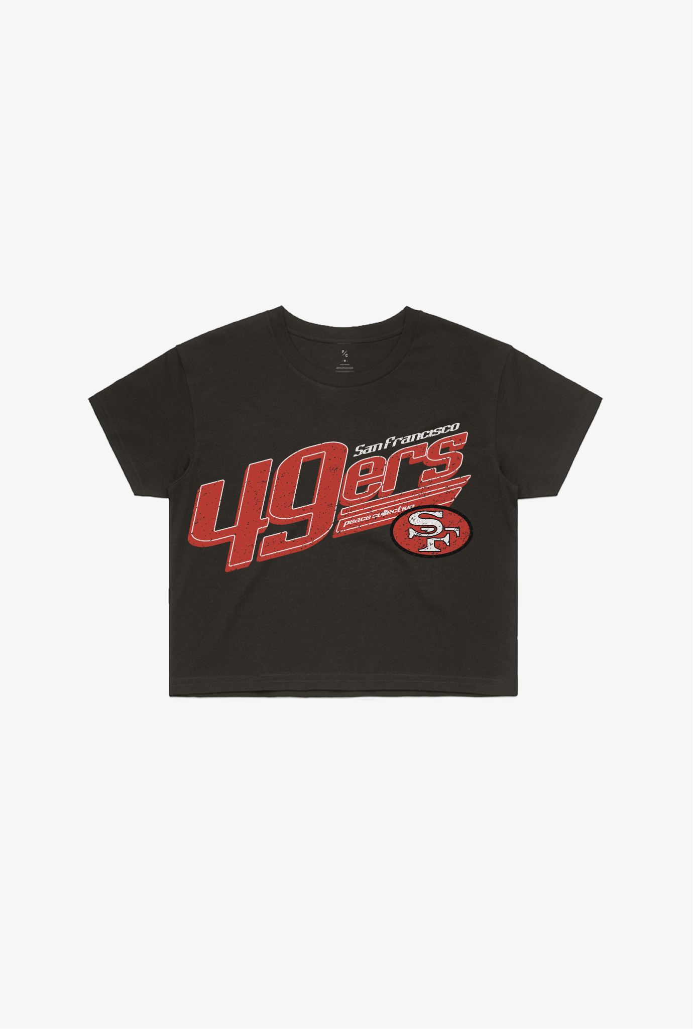 San Francisco 49Ers Garment Dyed Cropped T-Shirt – Black