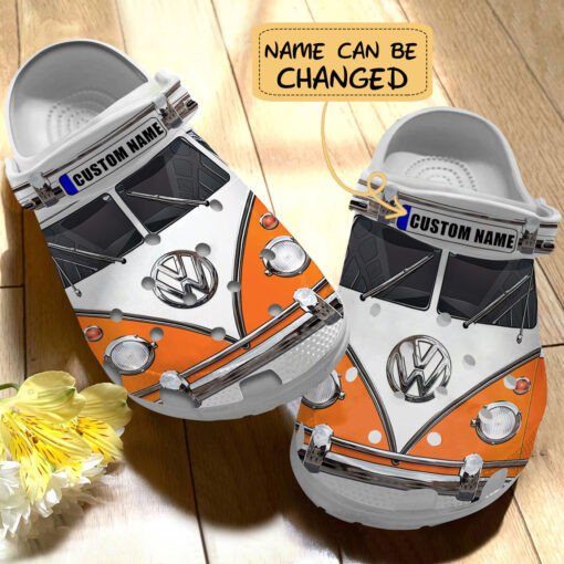 Love Campervan Custom Name In Orange Crocss Crocband Clog Comfortable Water Shoes
