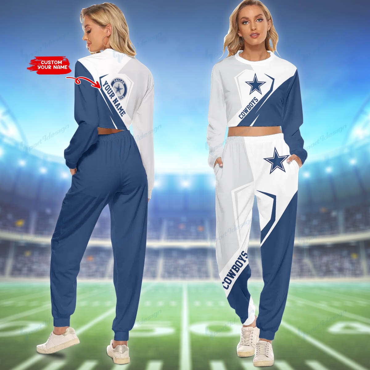 Dallas Cowboys Personalized Crop Sweatshirt Suit 27