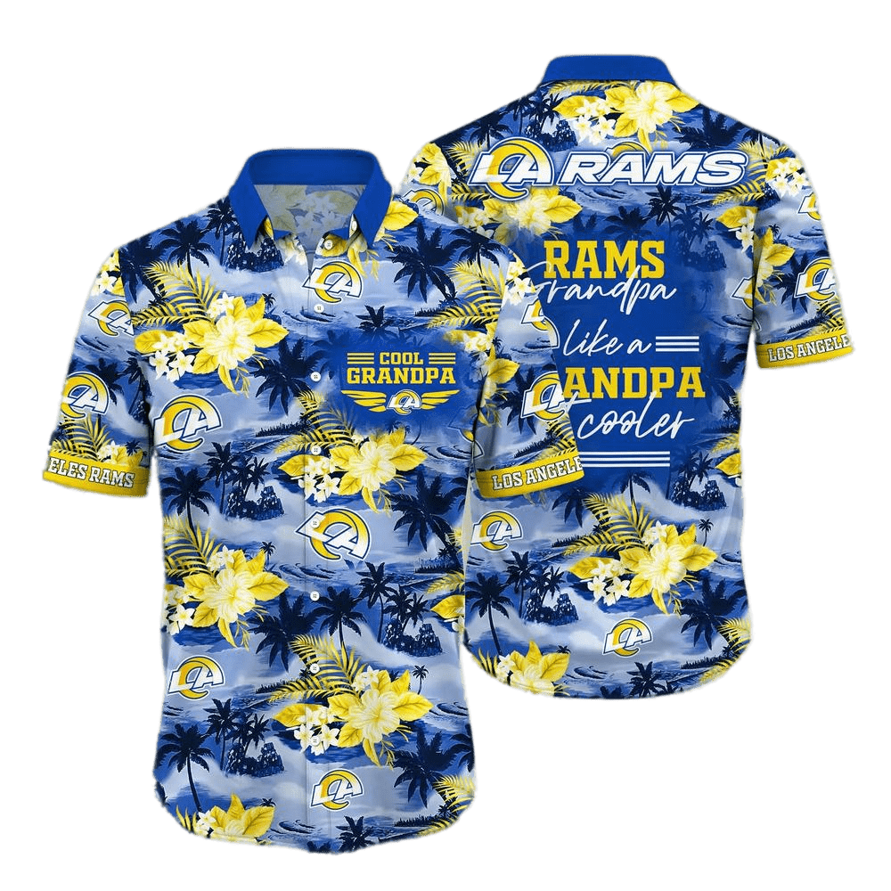 Los Angeles Rams Hawaiian Shirt American Football Los Angeles Rams Cool Grandpa Blue Hawaii Shirt Los Angeles Rams Aloha Shirt For Women