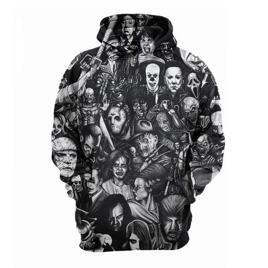 3D Printed Sweatshirt Halloween Horror Movie Long Sleeve Streetwear Hoodies