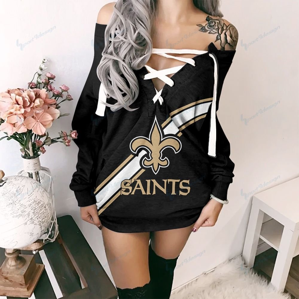 New Orleans Saints Lace-Up Sweatshirt 61