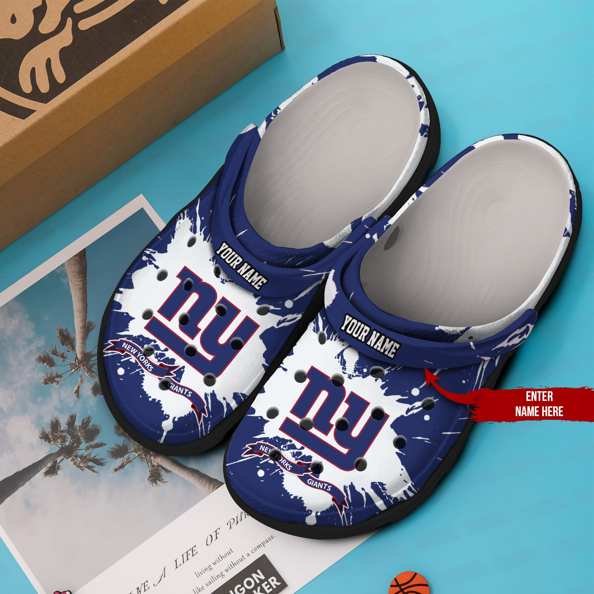 New York Giants Custom Name Crocss Crocband Clog Comfortable Water Shoes