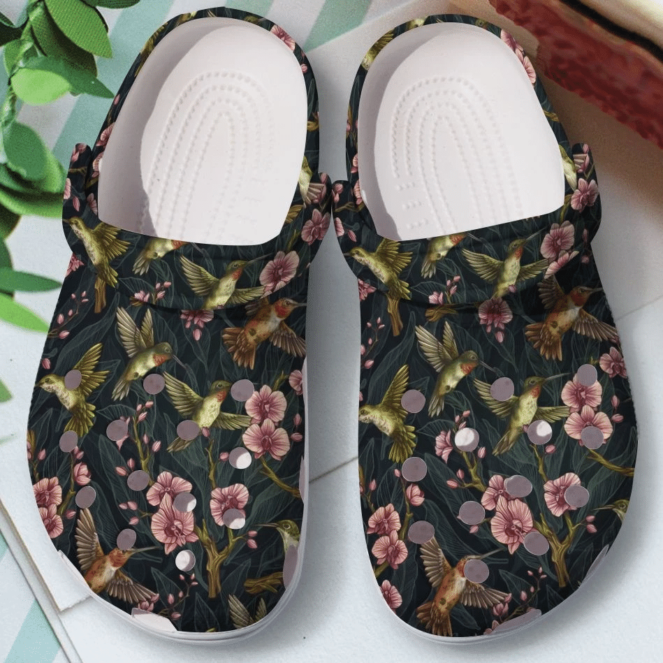 Spring Hummingbird Shoe – Jungle Bird Crocbland Clog Birthday Gift For Woman Man Couple