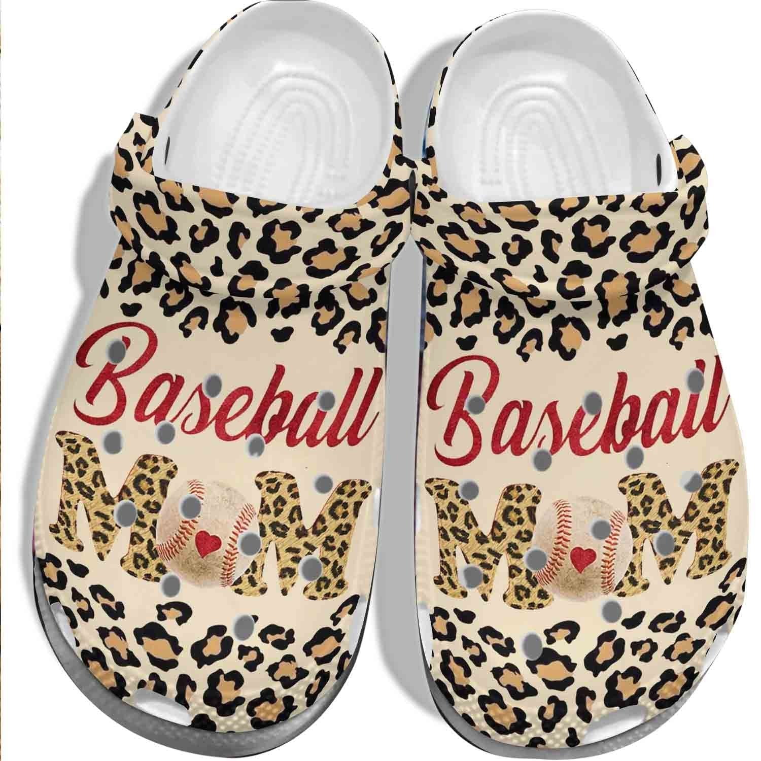 Animal Skin Baseball With Heart Outdoor Shoe – Baseball Mom Shoes For Mother Day – Gigo Smart Personalized Clogs