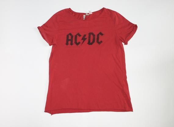 2000S Acdc Shirt Australian Rock Band Shirt Hard Rock Blues Rock Rock And Roll Ladies Shirt