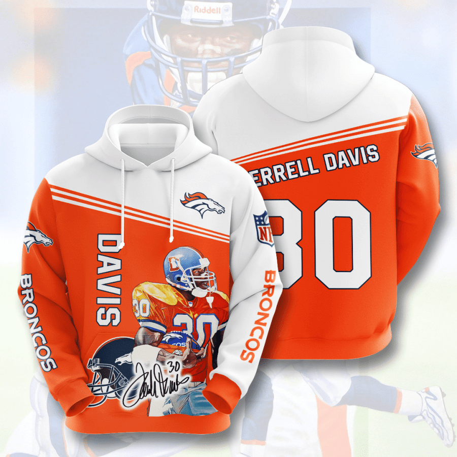 Terrell Davis Denver Broncos Men And Women 3D Full Printing Hoodie Denver Broncos 3D Full Printing