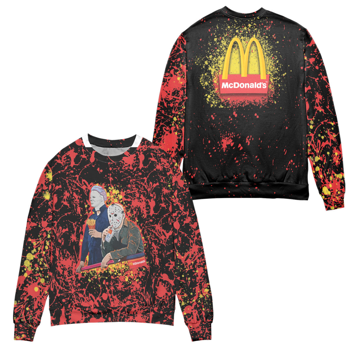 Jason Voorhees And Michael Myers Mc Donald’S Ugly Christmas Sweater – All Over Print 3D Sweater