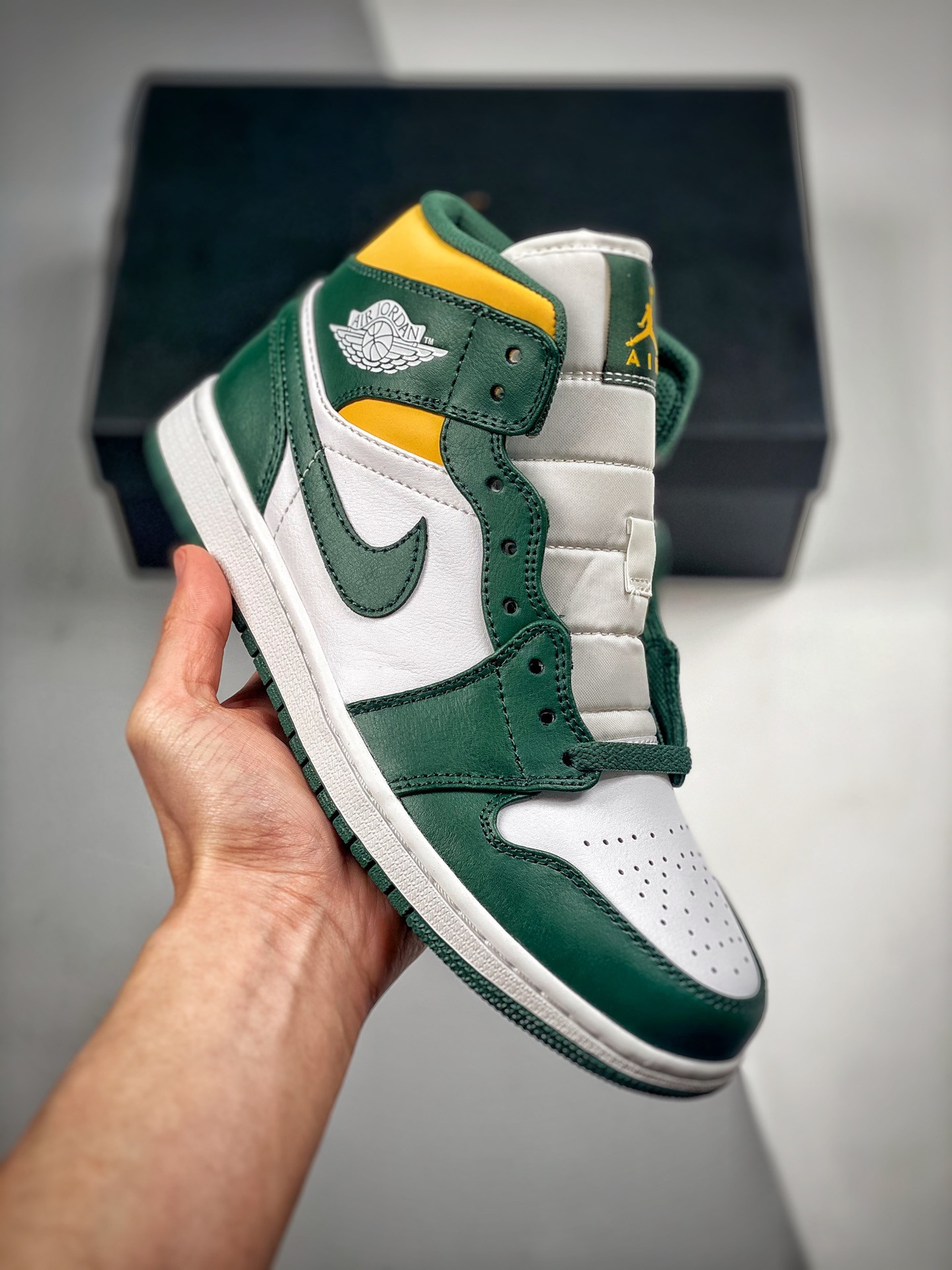 JD 1 Mid Seattle Supersonics Green Yellow 5341717