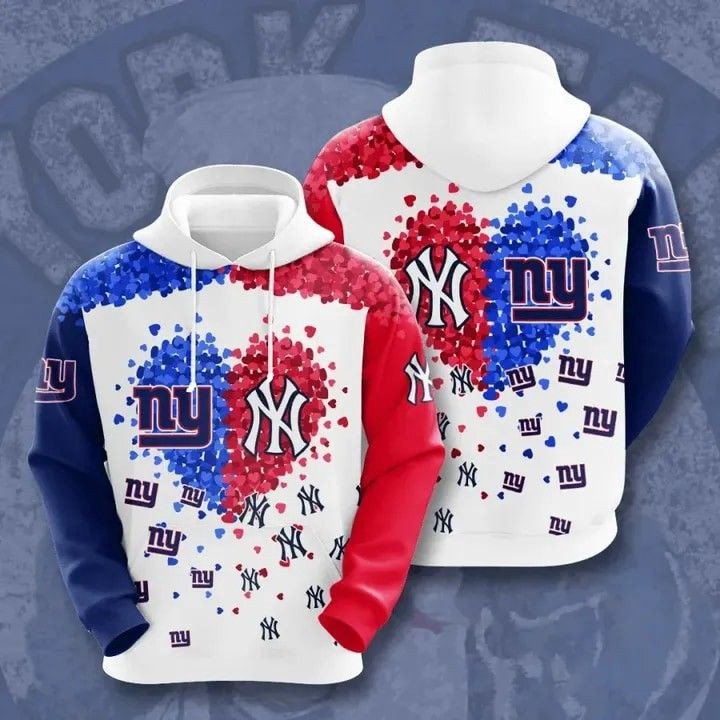 New York Giants X New York Mets Love 64 Unisex 3D Hoodie Gift For Fans