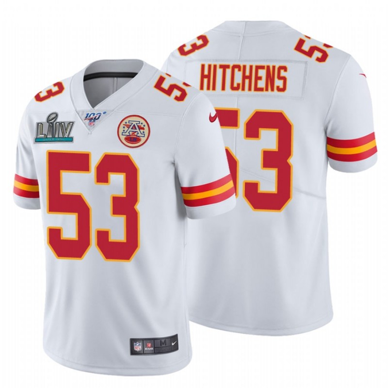 Men’S Anthony Hitchens Kansas City Chiefs White Super Bowl Liv White Vapor Limited Jersey – All Stitched, Embroidery