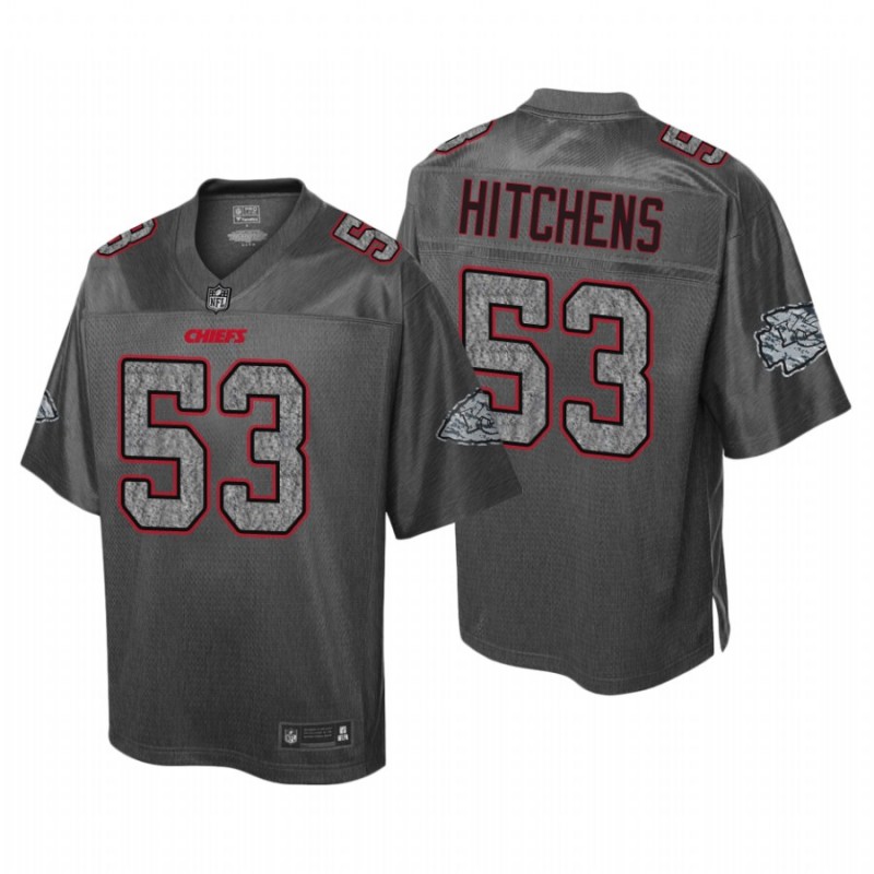 Men’S Kansas City Chiefs #53 Anthony Hitchens Static Fashion Heather Charcoal Jersey – All Stitched, Embroidery