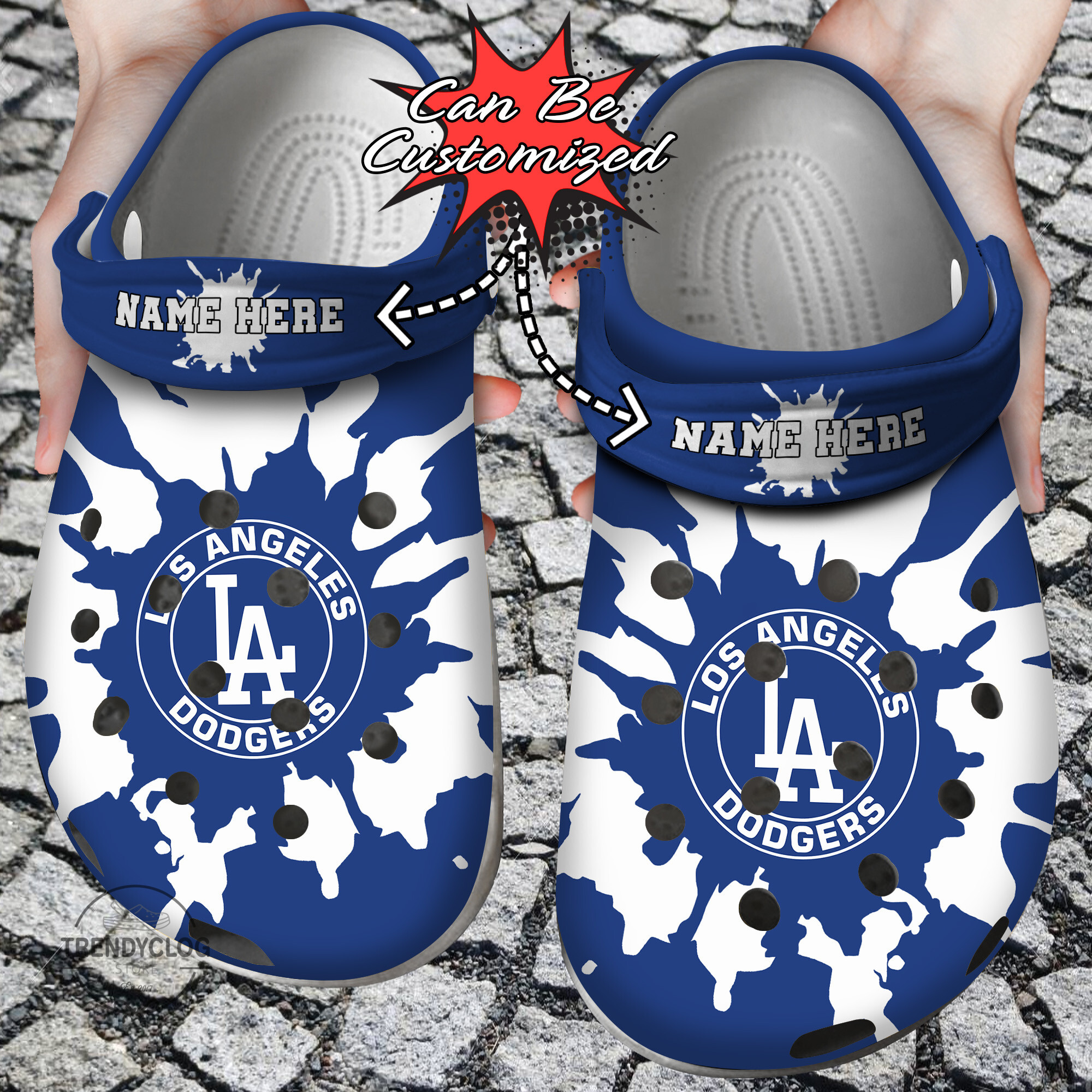 Baseball Crocs – Personalized La Dodgers Color Splash Clog Shoes