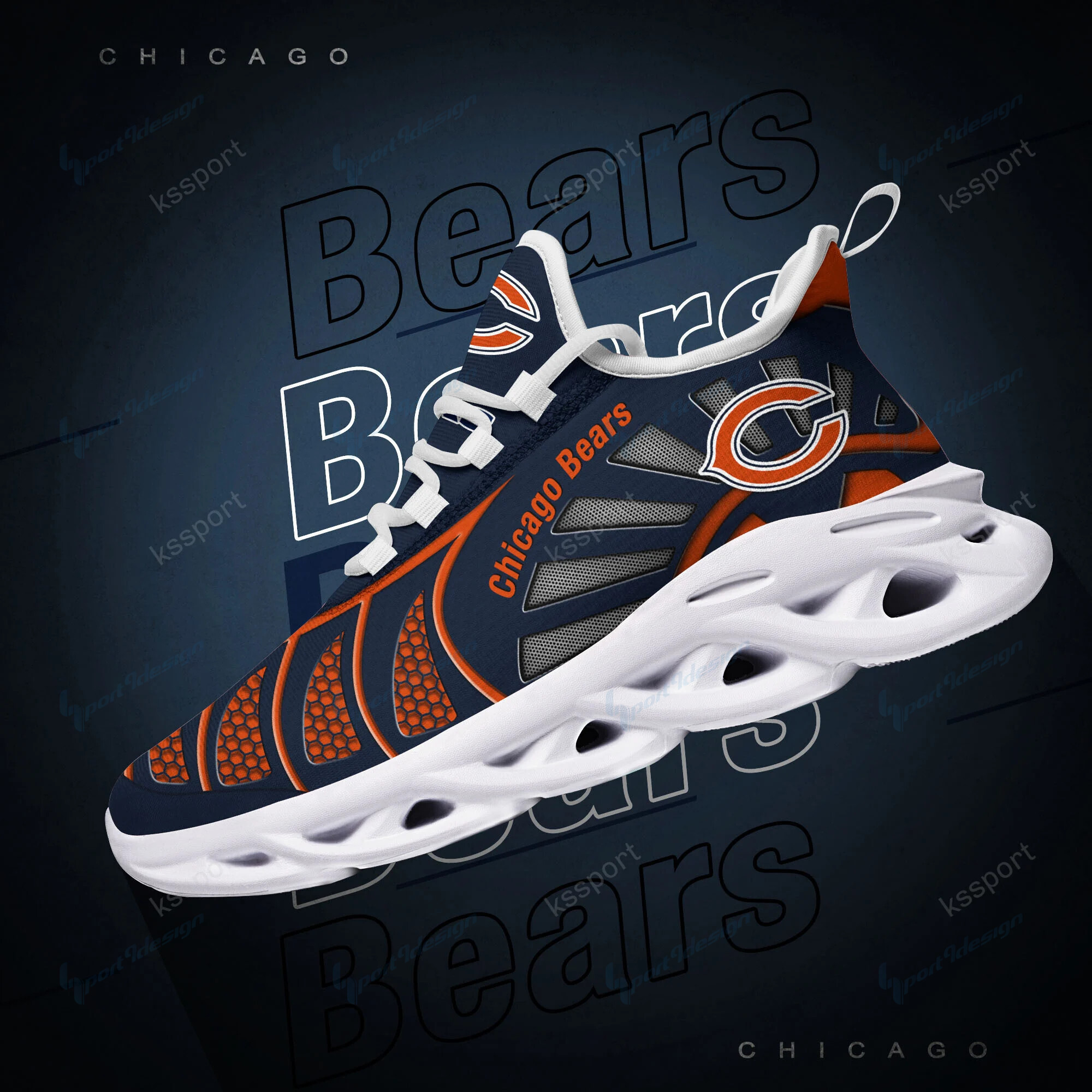 Chicago Bears Yezy Running Sneakers Bb16