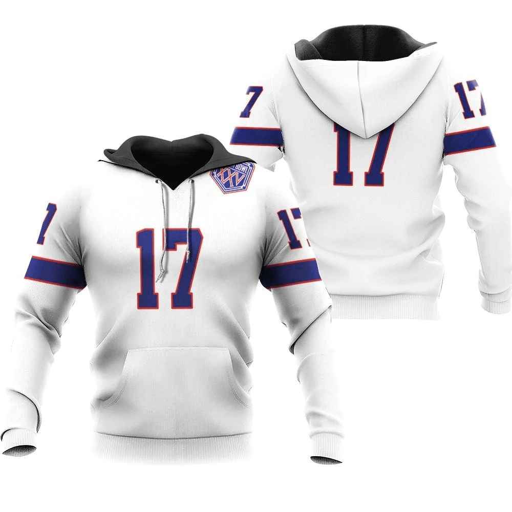 Buffalo Bills Josh Allen #17 Nfl Great Player American Football White Vintage 3D Designed Allover Gift For Bills Fans Hoodie