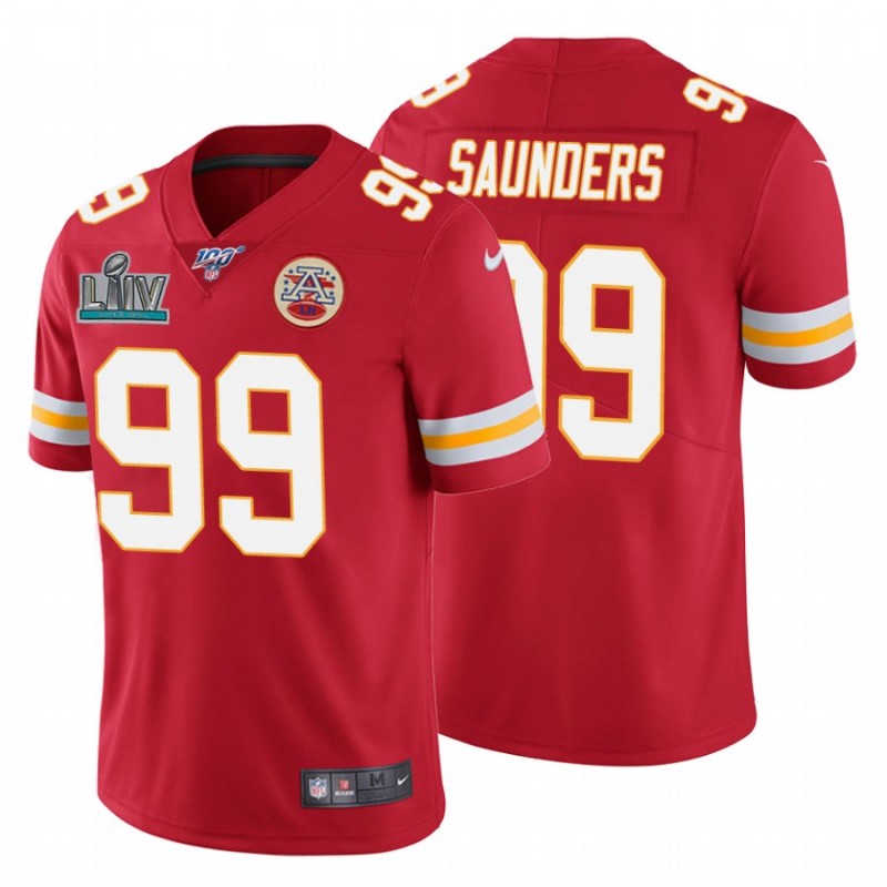 Men’S Khalen Saunders Kansas City Chiefs Red Super Bowl Liv Red Vapor Limited Jersey – All Stitched, Embroidery