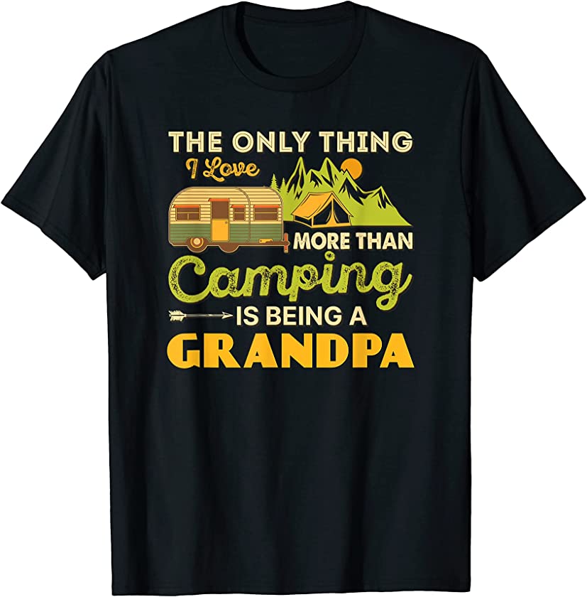 Camping Grandpa Retro Vintage Outdoor Grandparent Outdoors T-Shirt