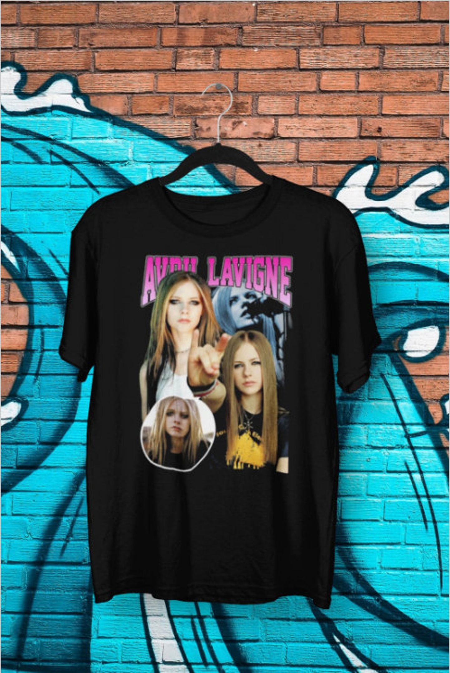 Avril Lavigne Shirt Bootleg Tee Black Vintage Style T-shirt