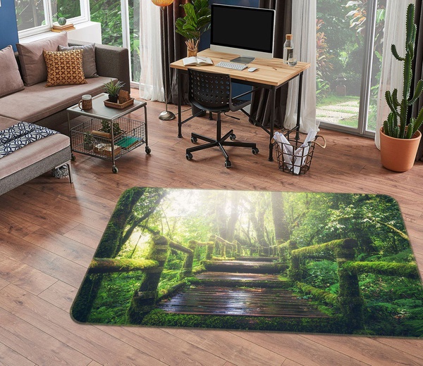 3D Bridge Gallery In Jungle Area Rug Home Decor