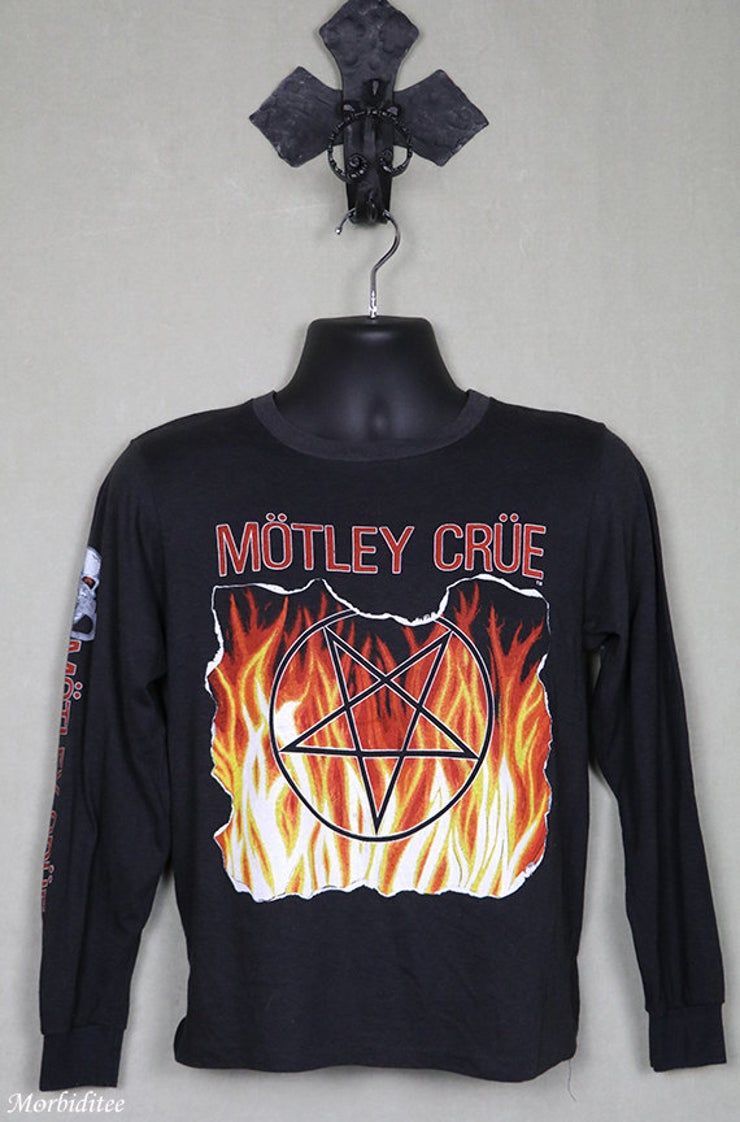 Motley Crue Vintage Rare T Black Shirt Concert Tour 1983 1984 Tley Cr E Tommy Lee 1980S 80 Pentagram Heavy Metal Shirt