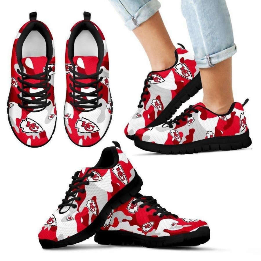 Kansas City Chiefs Cotton Camouflage Fabric Military Solider Style Sneakers #947