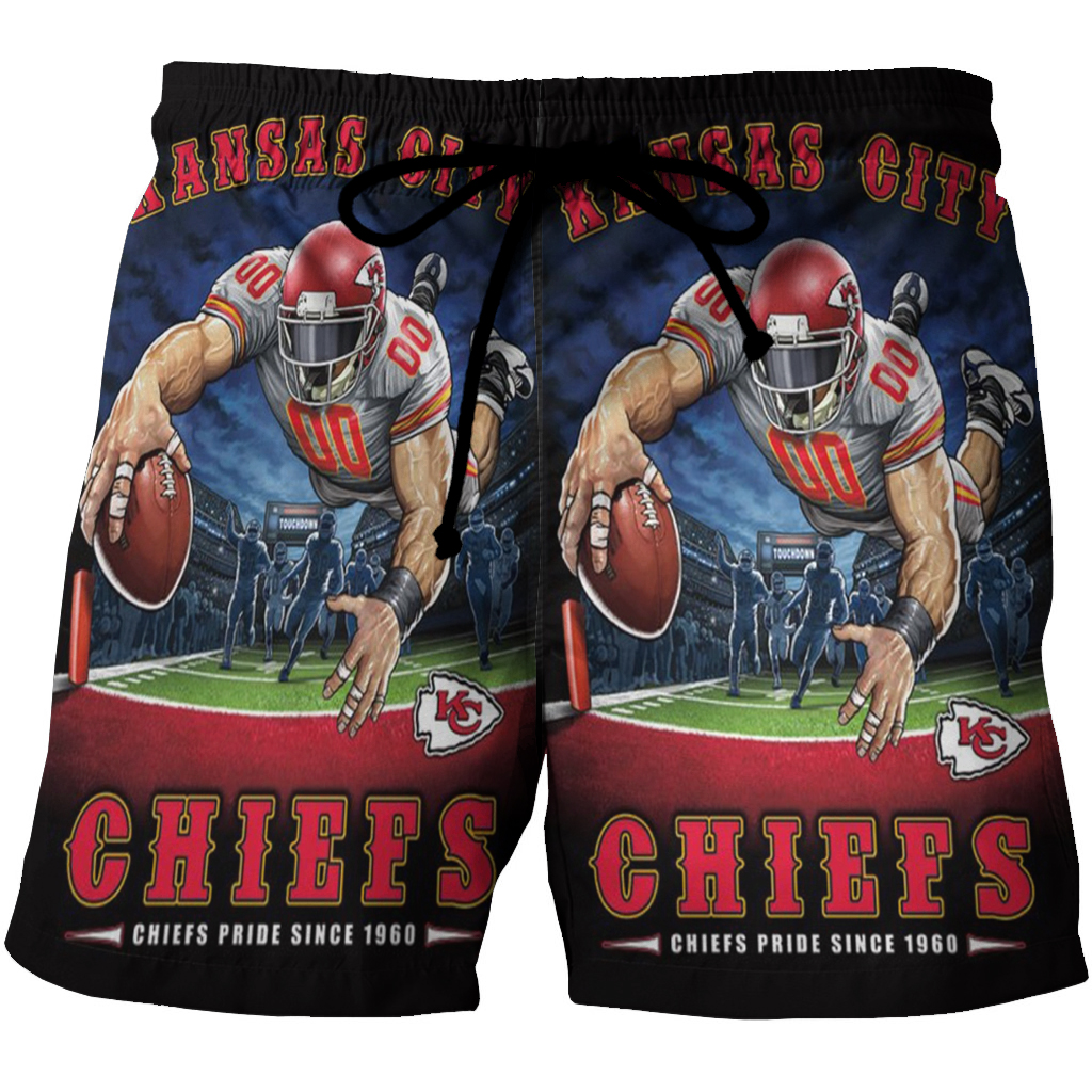 Kansas City Chiefs Mascot 3D All Over Print Summer Beach Hawaiian Short