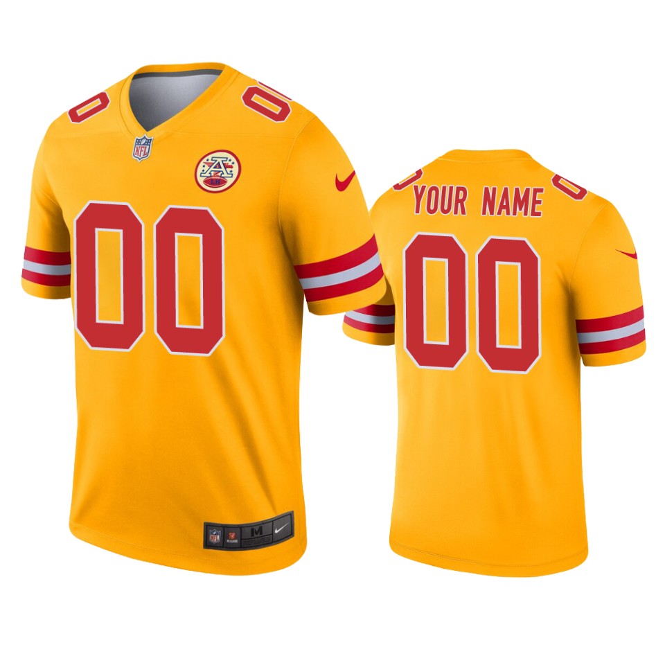 Kansas City Chiefs Custom Gold Inverted Legend Jersey