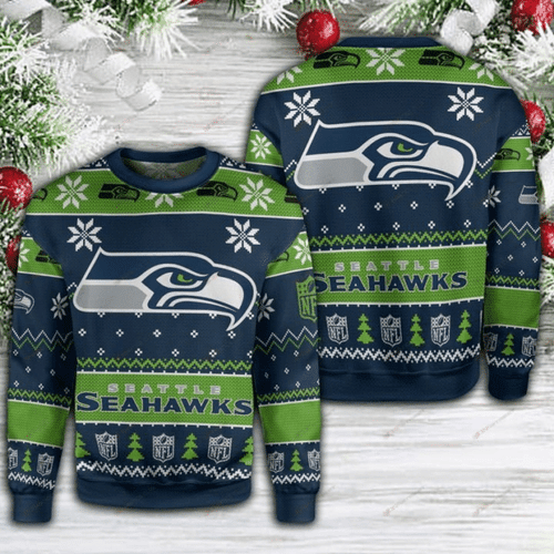 Seattle Seahawks Nfl 3D All Over Printed 100% Wool Material Sweater Hn041150