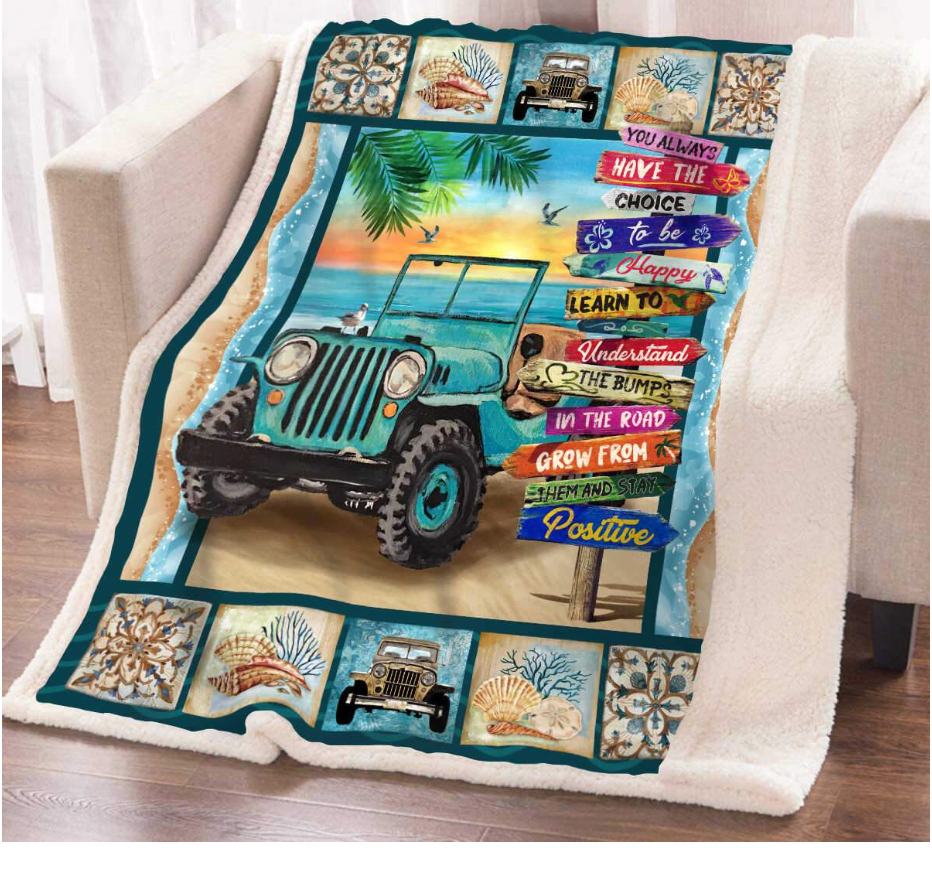 You Alway Have A Choice To Be Happy Fleece Blanket Gift For Beach Lover Travel Lover Friend Home Decor Bedding Couch Sofa Soft And Comfy Cozy