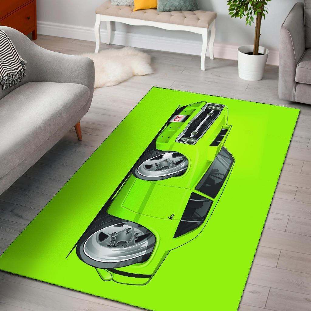 1969 Dodge Dart Car Art Area Rug Carpet Carpets Green Area Rug For Living Room Bedroom Rug Home Decor