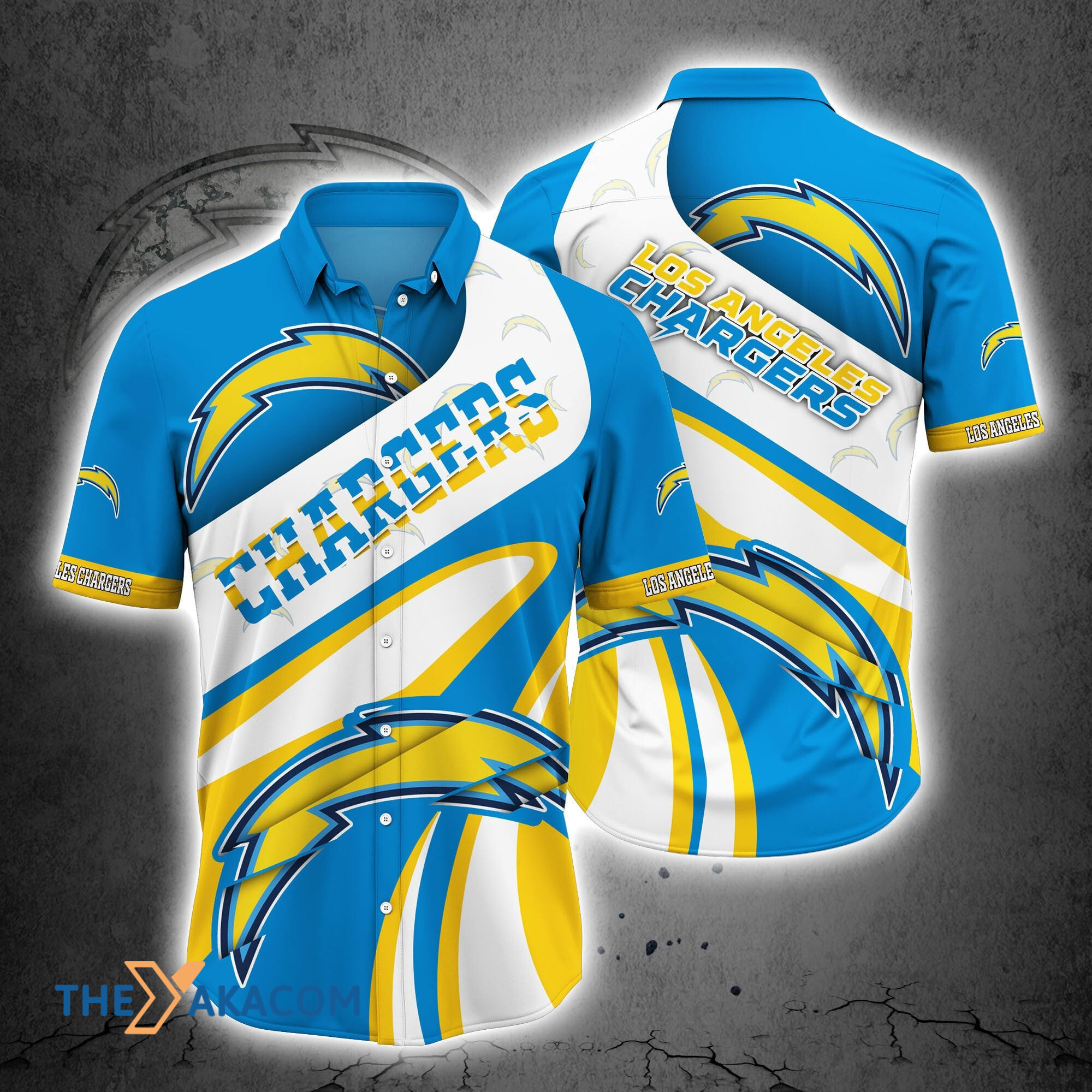 Los Angeles Chargers Nfl Team Gift For Fan Button Up Shirt Short Sleeve Hawaiian Shirt MLB x Fashionfrontiers