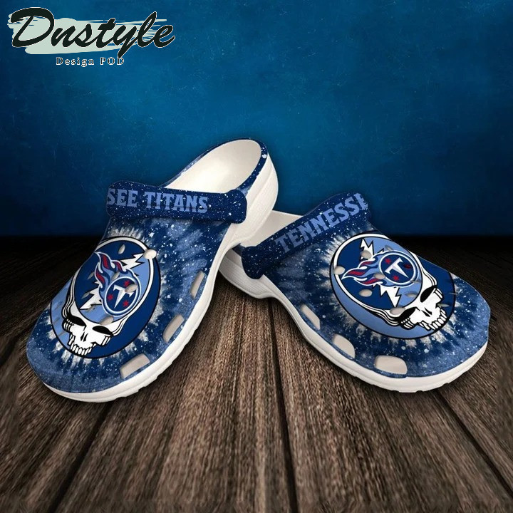 Tennessee Titans Skull Pattern Crocs Classic Clogs Shoes In Blue